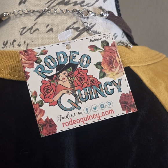 RODEO QUINCY Black Graphic Tee with Yellow Accents "Bronco Billy" - Picture 4 of 7